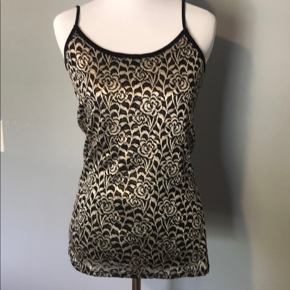 Black and gold tank top.  Size L - Picture 1 of 4